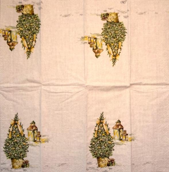 195 Weihnachten Blumen - 3-lagig (rot) - Ihr
